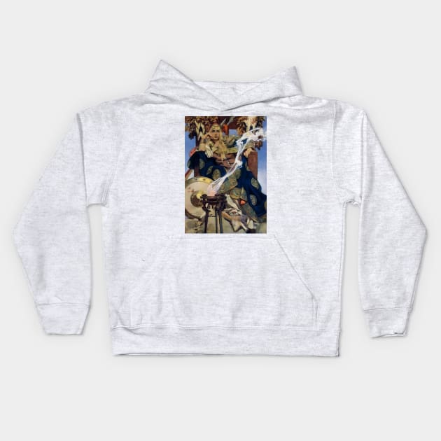 Queen Maeve, Joseph Christian Leyendecker (1907) Kids Hoodie by immortalpeaches